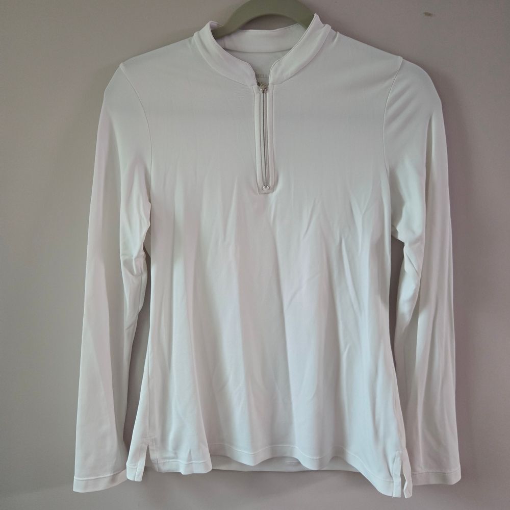 Sofibella White Long Sleeve Quarter-Zip Top SZ med